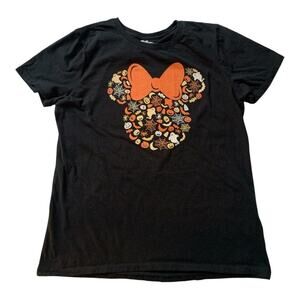 CLEARANCE Disney Minnie Mouse Black Halloween Graphic T-Shirt Size M